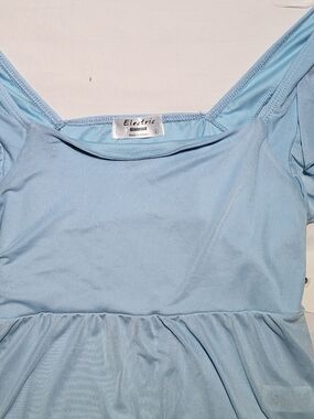 Electric Behaviour Light Blue Mesh Trim Tank Top